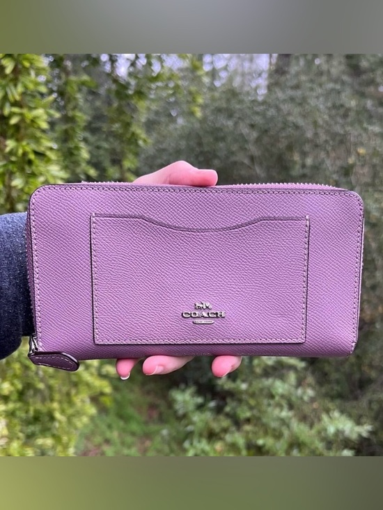 Coach Accessories - COACH Crossgrain Leather Wallet Purple with Silver Hardware AUTHENTIC